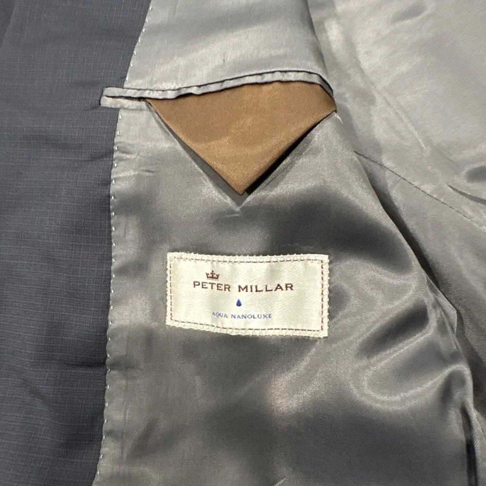 Peter Millar Wool Blazer sport coat Size 42R Mens‎ Navy #444